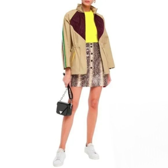 NWOT Sandro python snakeskin pattern leather mini skirt, L - Picture 3 of 13